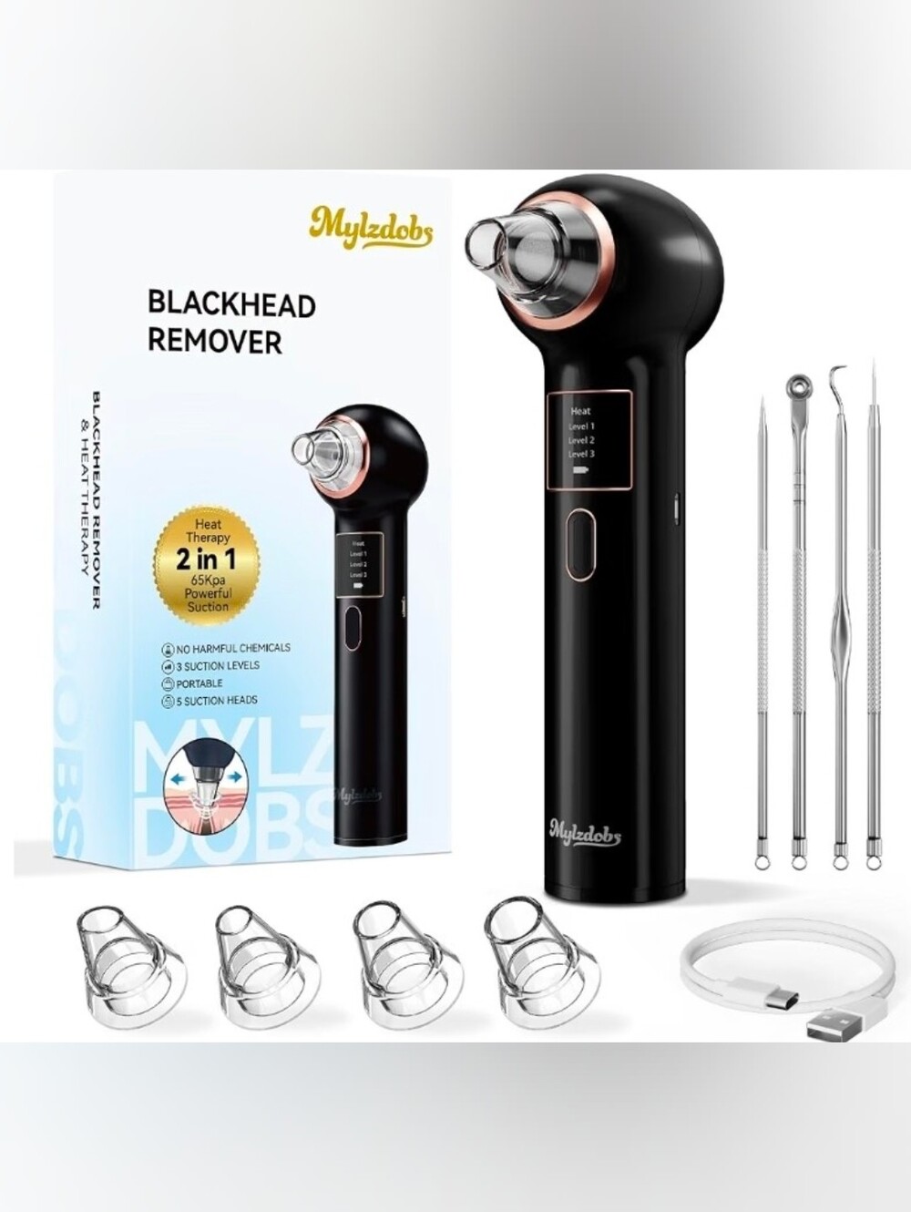 Blackhead Remover 3+1 Suction Modes Facial Pore Vacuum Cleaner.